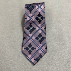 Disney Parks plaid Mickey Mouse tie, 100% silk, "hidden Mickeys", purple